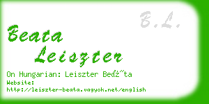 beata leiszter business card